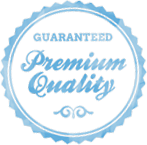 A blue and white background with the words " guaranteed premium quality ".